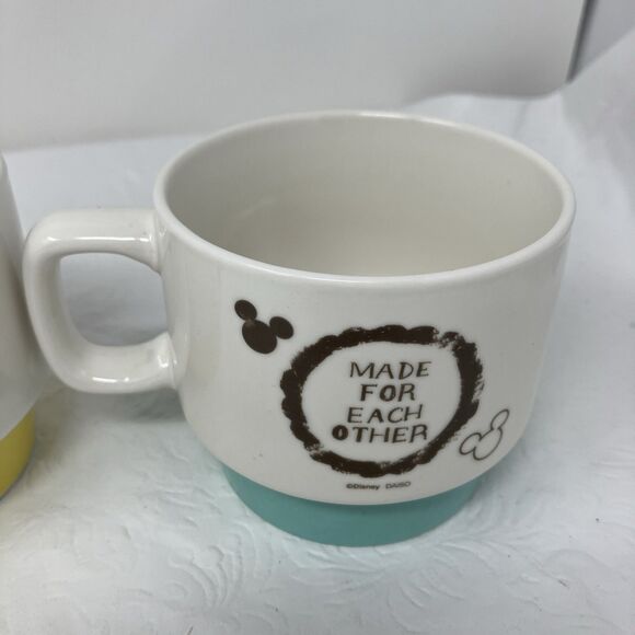 Disney Mickey Daiso Colorful Mug Red Blue Green Yellow stackable vintage - Picture 9 of 13